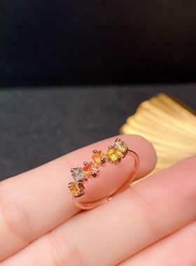 s925银饰镀金活口排戒空托方形3*3mm/6粒/8粒简单时尚女diy手工