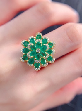 s925银饰戒指空托时尚轻奢气质水滴形3*4mm气质活口戒托镶多粒款