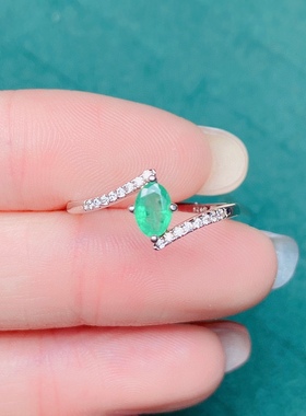 时尚简约百搭款椭圆4*6mm戒指空托未镶嵌精工活口s925银饰品