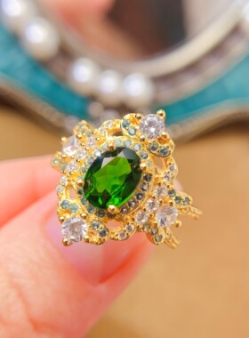 925银饰戒指空托椭圆6*8mm时尚百搭戒托托女活口戒托