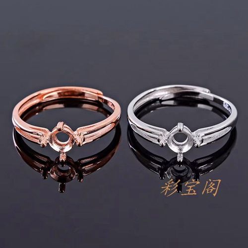 s925银戒指空托 多尺寸简约戒托 4*4 5*5 6*6 8*8代镶嵌莫桑钻 - 图1