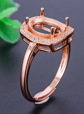 s925银经典戒指空托来银饰