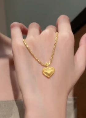 爆闪拉丝爱心蹦迪链锁骨链项链女螺纹蹦迪珠七夕送礼2025新款配饰