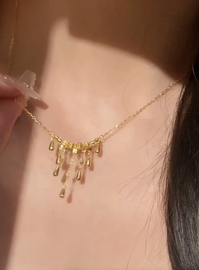 一帘幽梦金色水滴锁骨链项链女