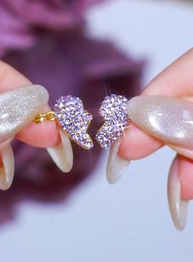 高级感镶钻爱心吊坠项链