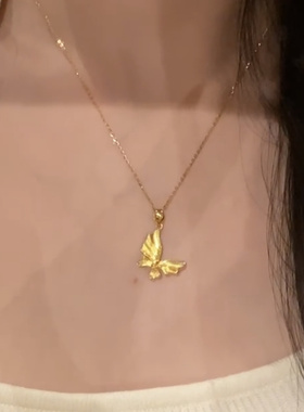 【金蝶翩迁】金色拉丝爆闪蝴蝶锁骨链项链女气质大气款时尚配饰潮