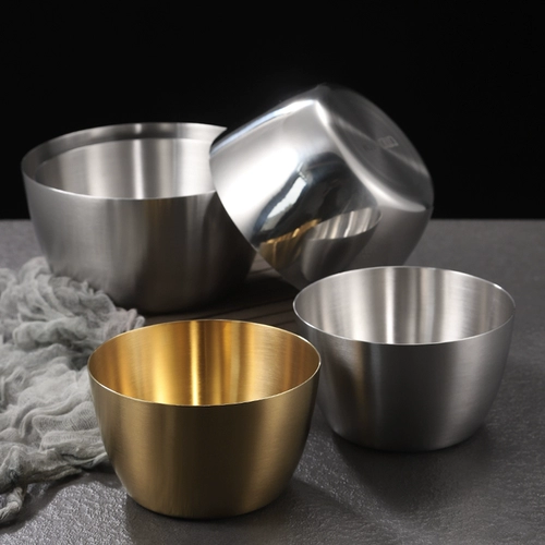 Корейская фруктовая салат из нержавеющей стали Коммерческая золотая ластика с бочкой самостоятельно -приправа приправа приправа холодная чаша для лапши творческая посуда