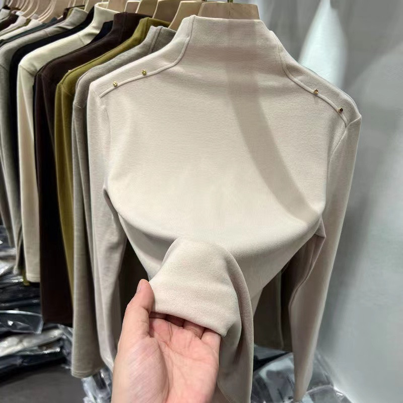 德绒半高领长袖T恤女秋冬季保暖磨毛内搭打底衫修身显瘦百搭上衣,淘宝优惠券,粉丝福利购,淘宝优惠卷
