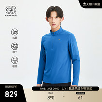 KOLON SPORT LONG Outdoor Casual Clothing Mens Speed Dry Sports Inside Lap Micro-Pull Velvet Half Zip Long Sleeve T-Shirt