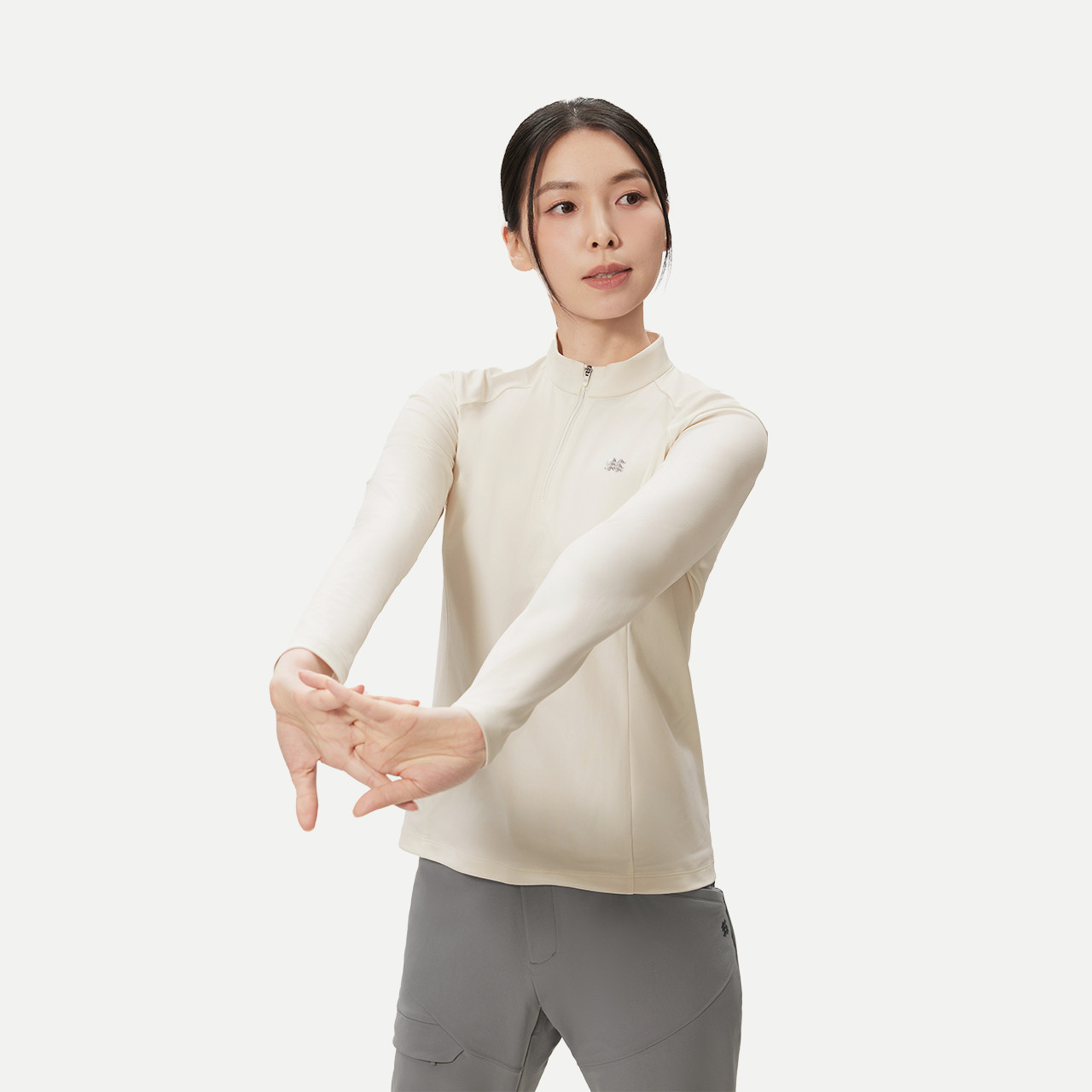 KOLON SPORT可隆吸湿速干T恤男女S-FUNCTIONAL半拉链长袖T恤,淘宝优惠券,粉丝福利购,淘宝优惠卷