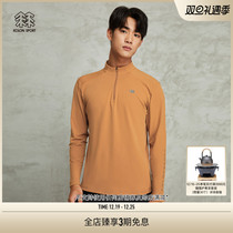 KOLON SPORT CAN LONG SLEEVE T-SHIRT MALE Outdoor Sports Blouse for Breathable Half Zip Long Sleeve Compassionate