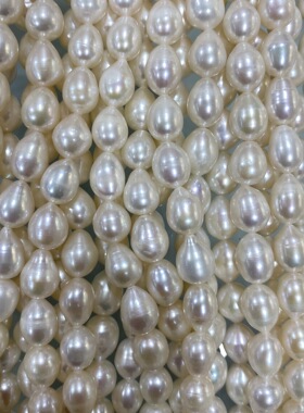天然淡水珍珠7~8mm 米珠 强光 散珠 diy手工制作饰品配件穿珠材料