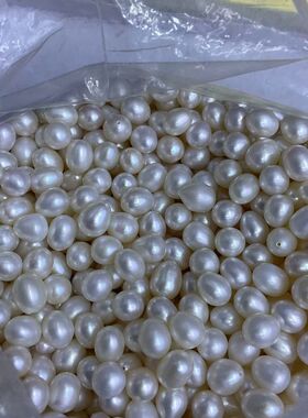 新款进口隔片优质89mm天然淡水米珠单颗散珠半成品饰品配件现货