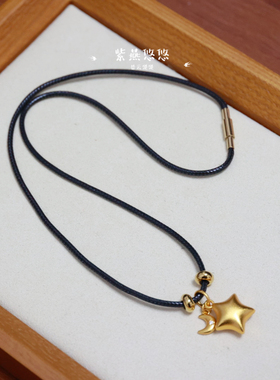 1.5皮蜡绳螺纹扣不锈钢锁骨链玉石黄金吊坠绳2.0项链绳男女通用款