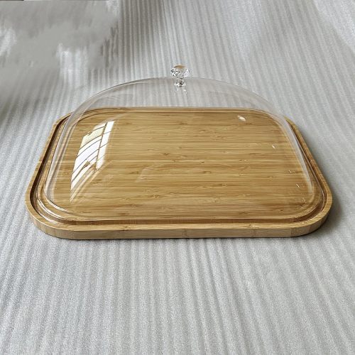 欧式蛋糕罩透明玻璃盖亚克力塑料罩面包托盘点心甜品台试吃盘摆件 - 图0