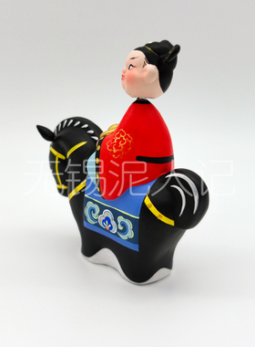 惠山泥人摆件马上有财纯手工泥塑马年工艺品装饰品节日新年礼物