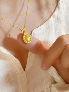 周大福代购 流金岁月足金经典椭圆小宝石黄金项链 克减80 F233222