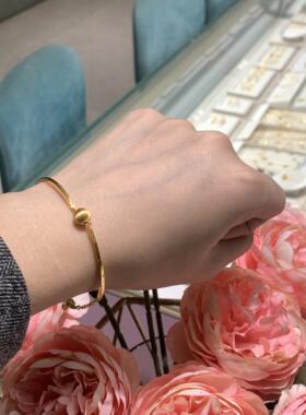 ING系列拉丝猫眼转运珠黄金手链