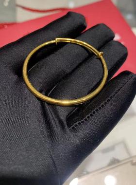 周大福亮面实心小宝宝足金手镯