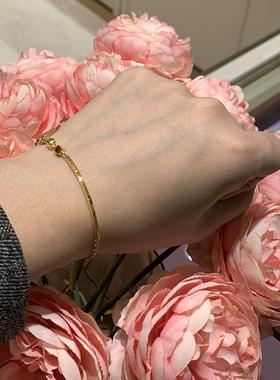 ING系列小方糖微笑足金黄金手链