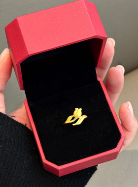 周大福郁金香足金黄金戒指