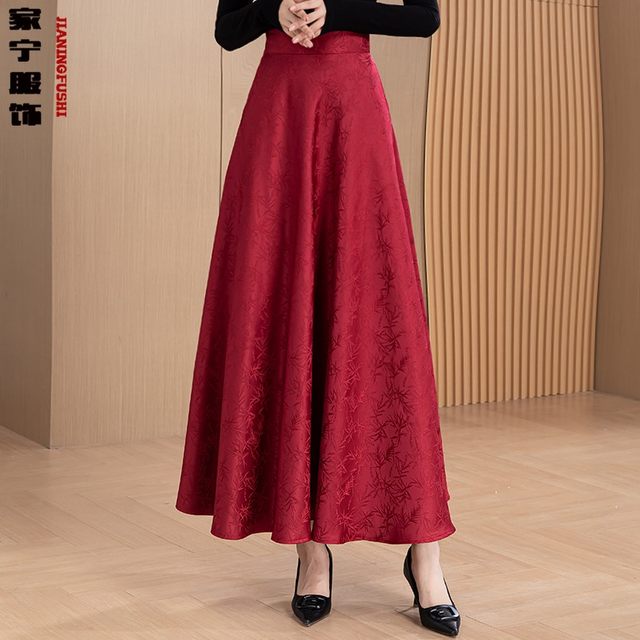 Jianing Clothing Long Skirt Umbrella Skirt Retro A-Line Swing