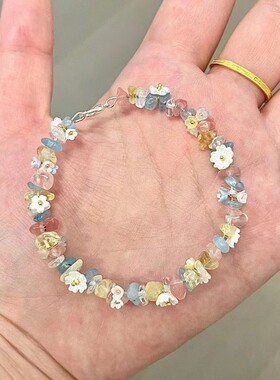 「春和花野」多巴胺彩色水晶花朵手链甜妹精致夏天闺蜜款手饰礼物