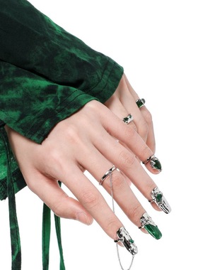 绿色指甲戒 气质显白蛇戒指