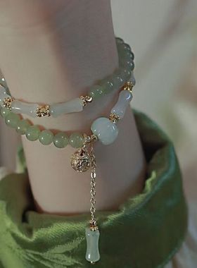 新中式竹节串珠手链复古设计纯手工古风闺蜜生日礼物手链