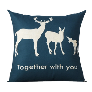 北极绒抱枕办公室靠背沙发靠垫含芯北欧麋鹿靠枕简约棉麻车用腰靠