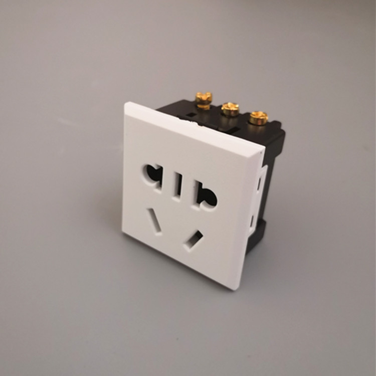 五孔两三脚通用AC电源卡扣式插座新国标孔10A嵌入式机箱桌面模块 - 图2