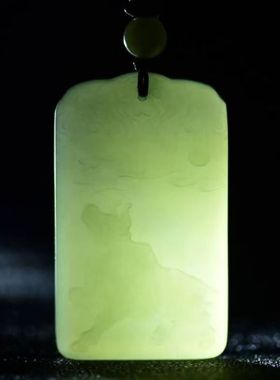 生肖牛阿富汗青白色色玉牌吊坠男牛气冲天玉牛纳福玉佩男玉坠玉石