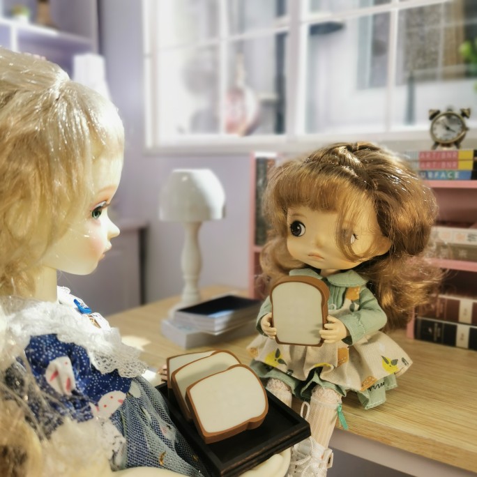 BJD SD3分叔体blythe小布野蛮宝贝拍照道具仿真吐司面包娃屋装饰 - 图2