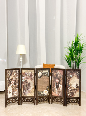 民宿装饰摆件台式小屏风仿古台屏特色工艺品艺术生毕业设计展示架