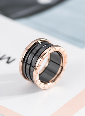 钛金陶瓷戒指潮钛钢镀抖音同款