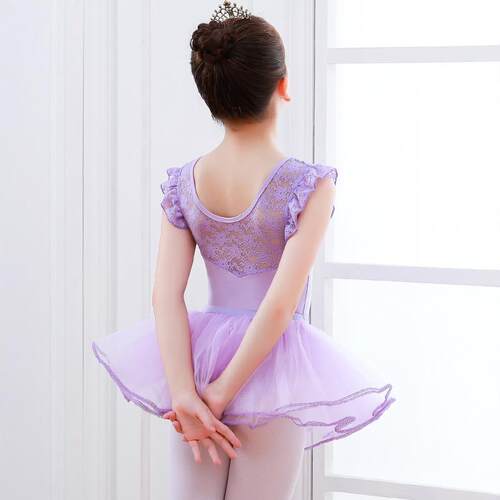 舞蹈服儿童练功服女童芭蕾舞裙跳舞衣服服装黑色考级夏季分体 - 图2
