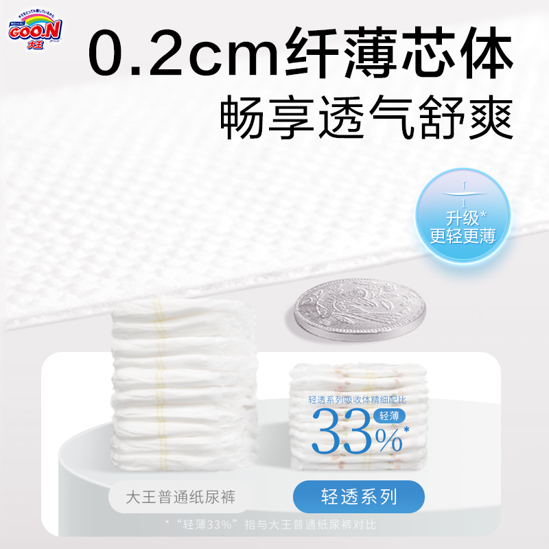 大王轻透短裤式纸尿裤拉拉裤L36片*3包婴儿超薄透气尿不湿尿裤 - 图1