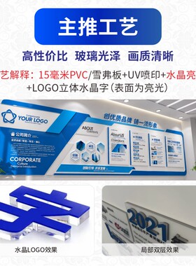 立体亚克力企业文化墙贴定制设计