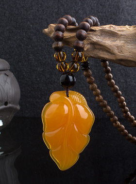 鸡翅木木珠男女蜜蜡项链