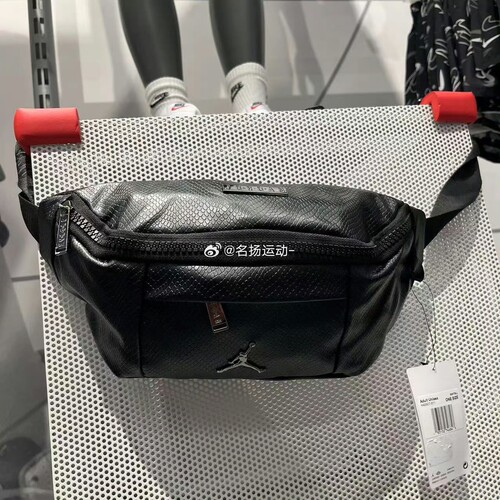 Nike/耐克AIR JORDAN AJ皮革PU休闲斜挎包胸包腰包男女HA5507-011 - 图0
