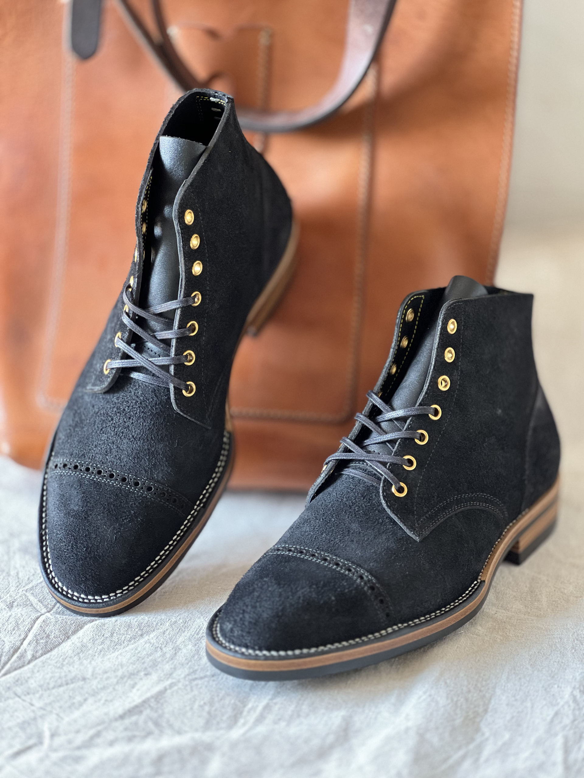 铁履IRONBOOTS黑色美国油皮反用陆战队德比靴靴固特异手工鞋靴-图2