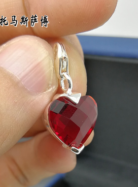 托马斯萨博红色首饰品心形水晶
