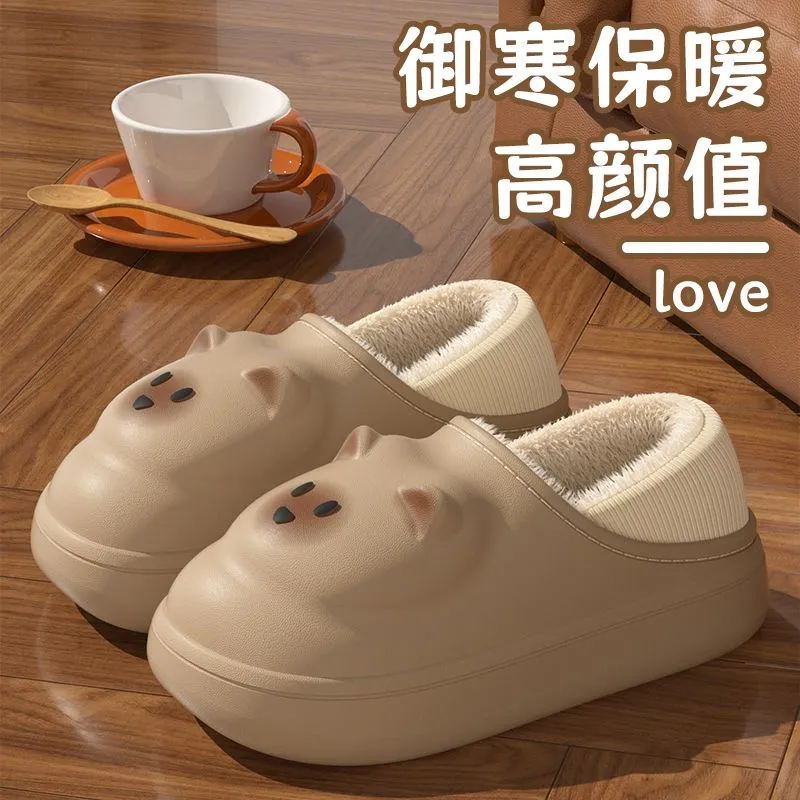 轻便包跟加厚软底加绒保暖防寒可爱小猫孕妇棉拖鞋女防水防滑耐脏,淘宝优惠券,粉丝福利购,淘宝优惠卷