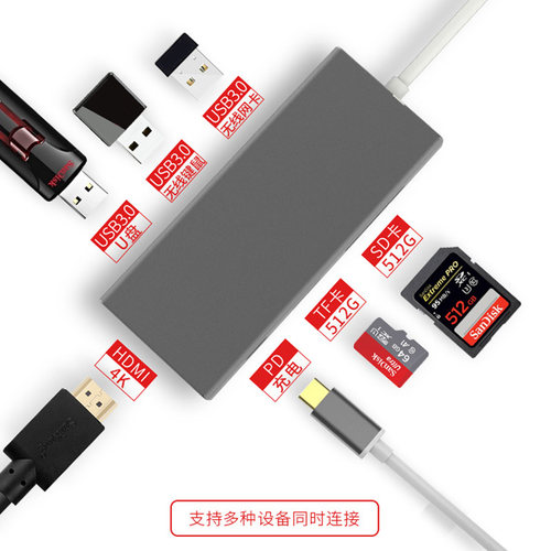 type-c转hdmi适用小米vga苹果笔记本电脑macbookpro转换器HUB雷电3扩展坞usb适用华为拓展坞dvi - 图2