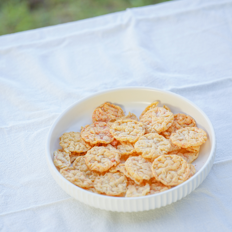 凌食呀 巨鲜樱花虾米饼  奶香玉米饼  非油炸香酥脆健康小零嘴 - 图2