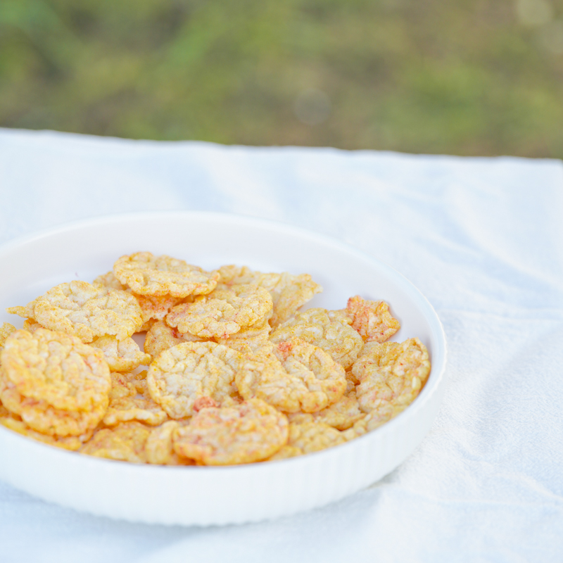 凌食呀 巨鲜樱花虾米饼  奶香玉米饼  非油炸香酥脆健康小零嘴 - 图0