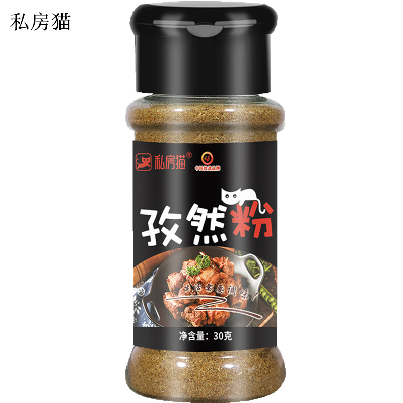 私房猫 孜然粉油炸烧烤料烤羊肉串撒料鸡排调料30g*5瓶 多省包邮 - 图0