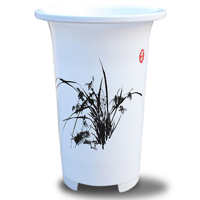 家用透气PP塑料仿陶瓷兰花花盆 树脂白色黑色高腰兰花盆园艺工具,淘宝优惠券,粉丝福利购,淘宝优惠卷