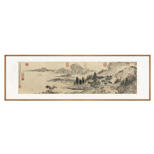 富春山居图新中式山水画客厅装饰画沙发背景墙办公室茶室风景挂画 - 图0