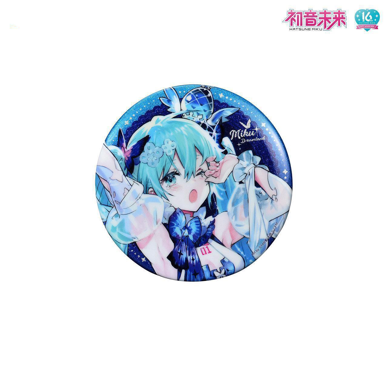 BEMOE 初音未来 未来予梦 惺忪苏醒58mm玻璃碎镭射徽章吧唧现货 - 图0